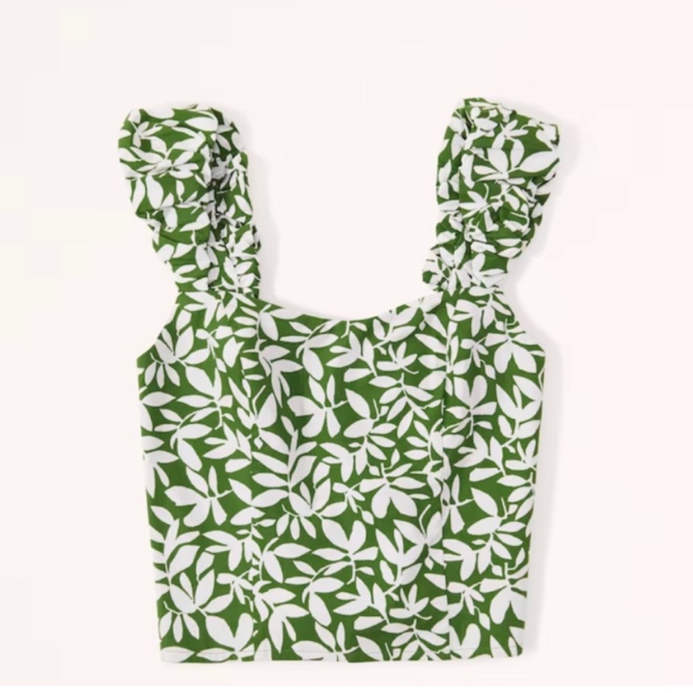 Abercrombie & Fitch Bubble Strap Poplin Top